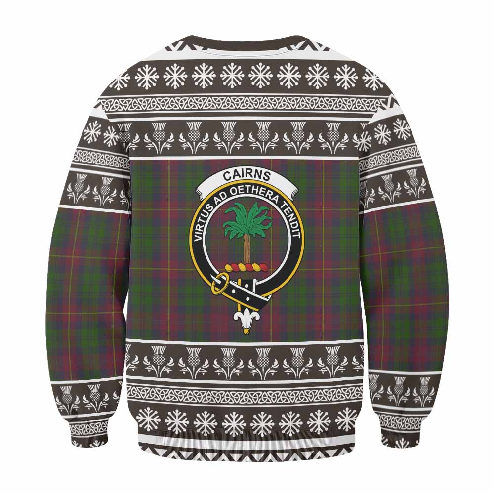 Cairns Clan Tartan Christmas Sweatshirt with Family Crest - Tartan Vibes Clothing