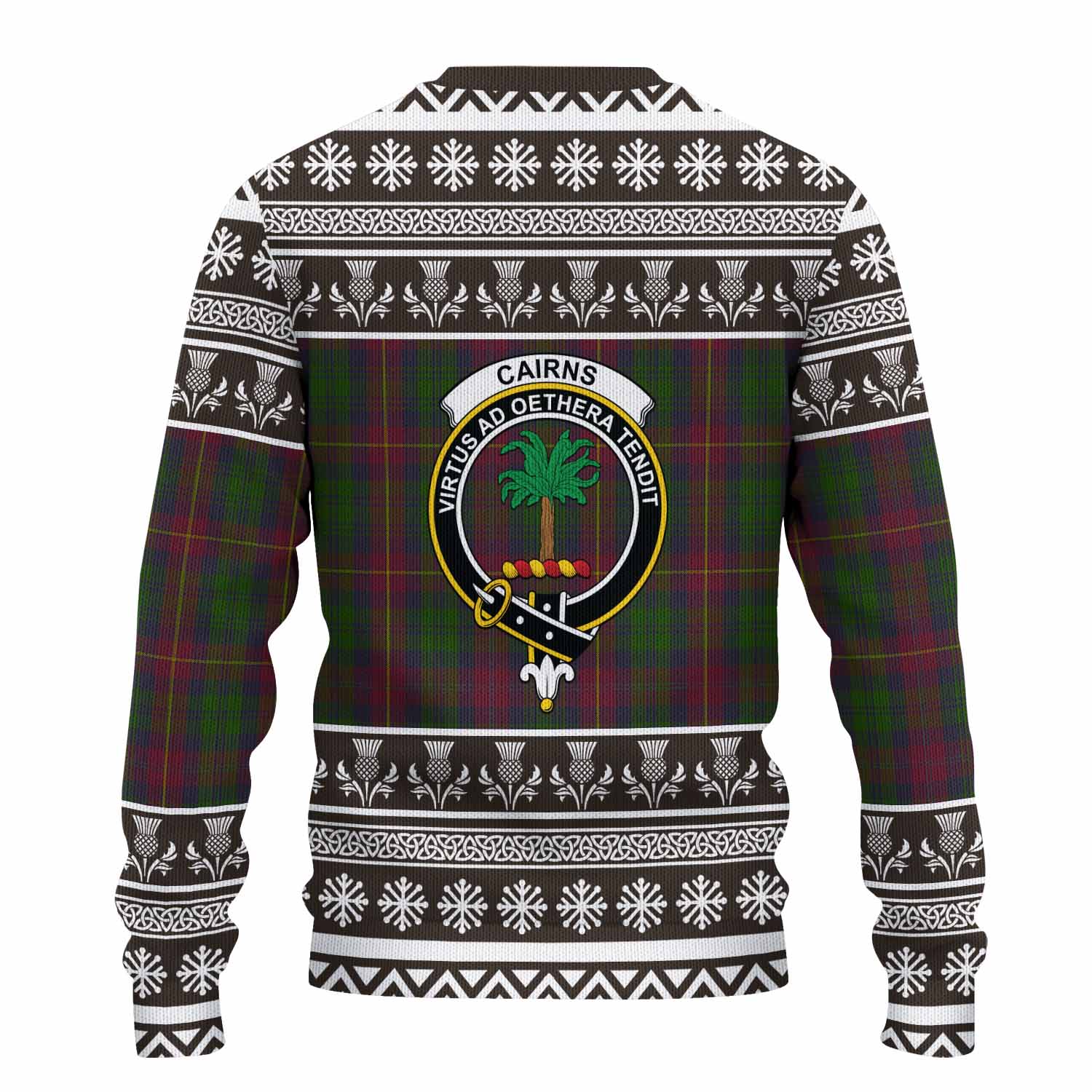 Cairns Clan Tartan Christmas Ugly Sweater with Family Crest - Tartan Vibes Clothing