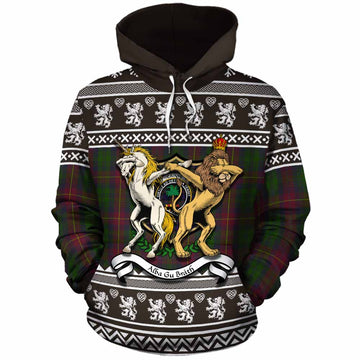 Cairns Clan Tartan Crest Christmas Cotton Hoodie Coat of Arms Funny Style