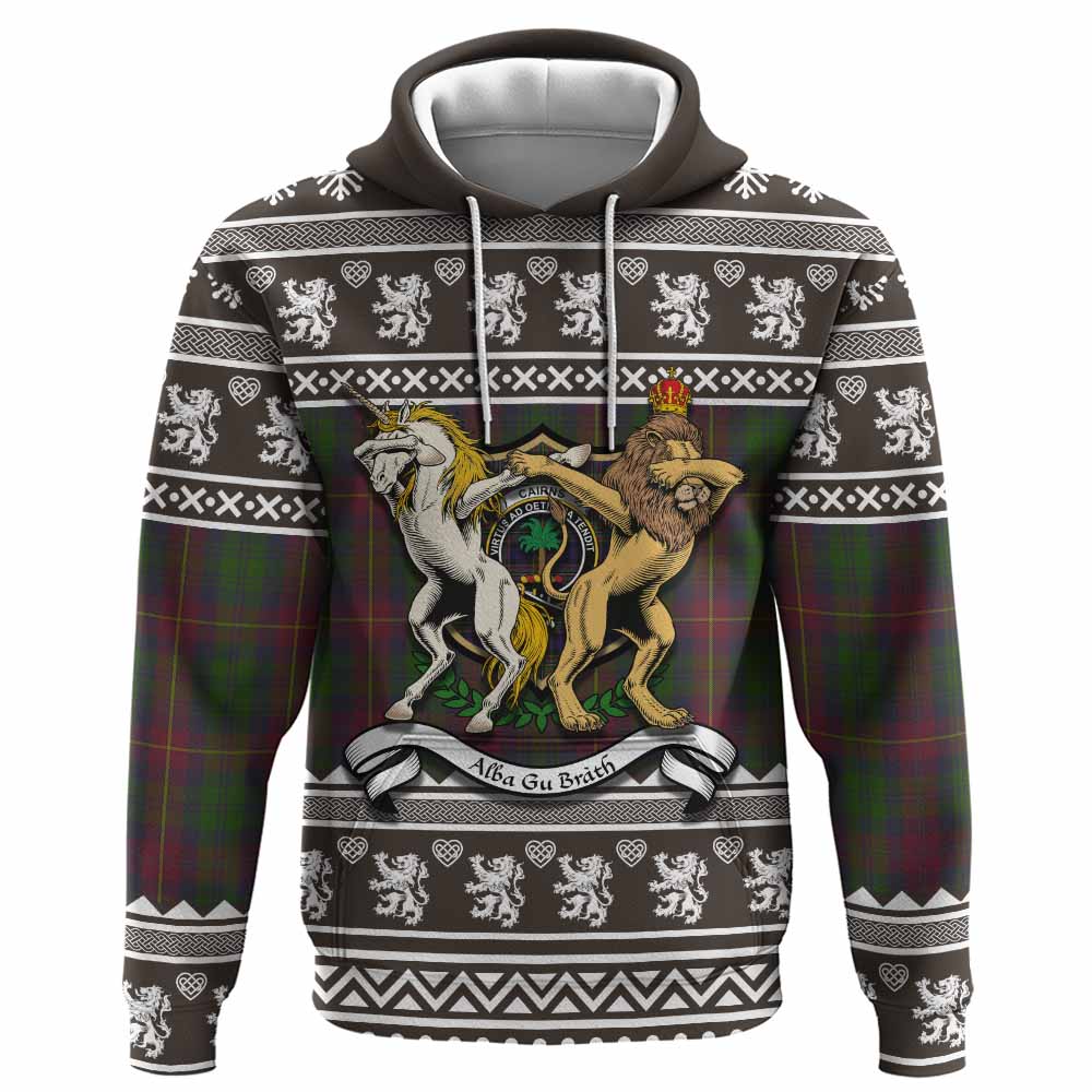Cairns Clan Tartan Crest Christmas Hoodie Coat of Arms Funny Style - Tartan Vibes Clothing