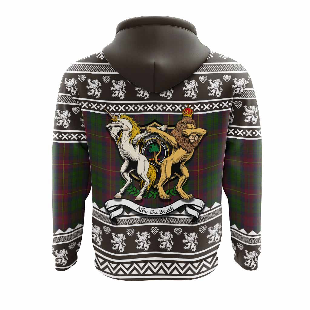 Cairns Clan Tartan Crest Christmas Hoodie Coat of Arms Funny Style - Tartan Vibes Clothing