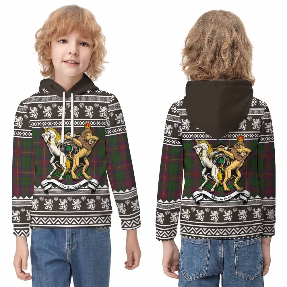 Cairns Clan Tartan Crest Christmas Kid Hoodie Coat of Arms Funny Style - Tartan Vibes Clothing