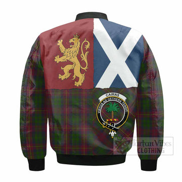 Cairns Crest Tartan Bomber Jacket with Lion Rampant Saltire Style