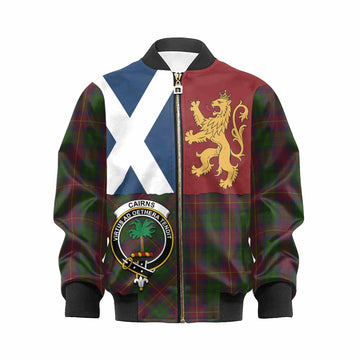 Cairns Crest Tartan Kid Bomber Jacket with Lion Rampant Saltire Style - Tartan Vibes Clothing