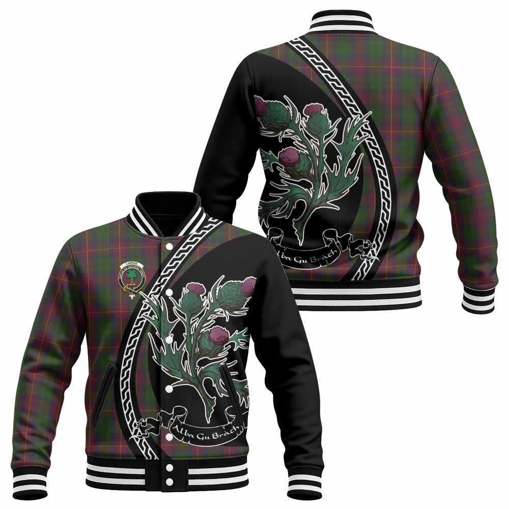 Cairns Family Crest Tartan Baseball Jacket Alba Thistle Inspired - Tartan Vibes Clothing