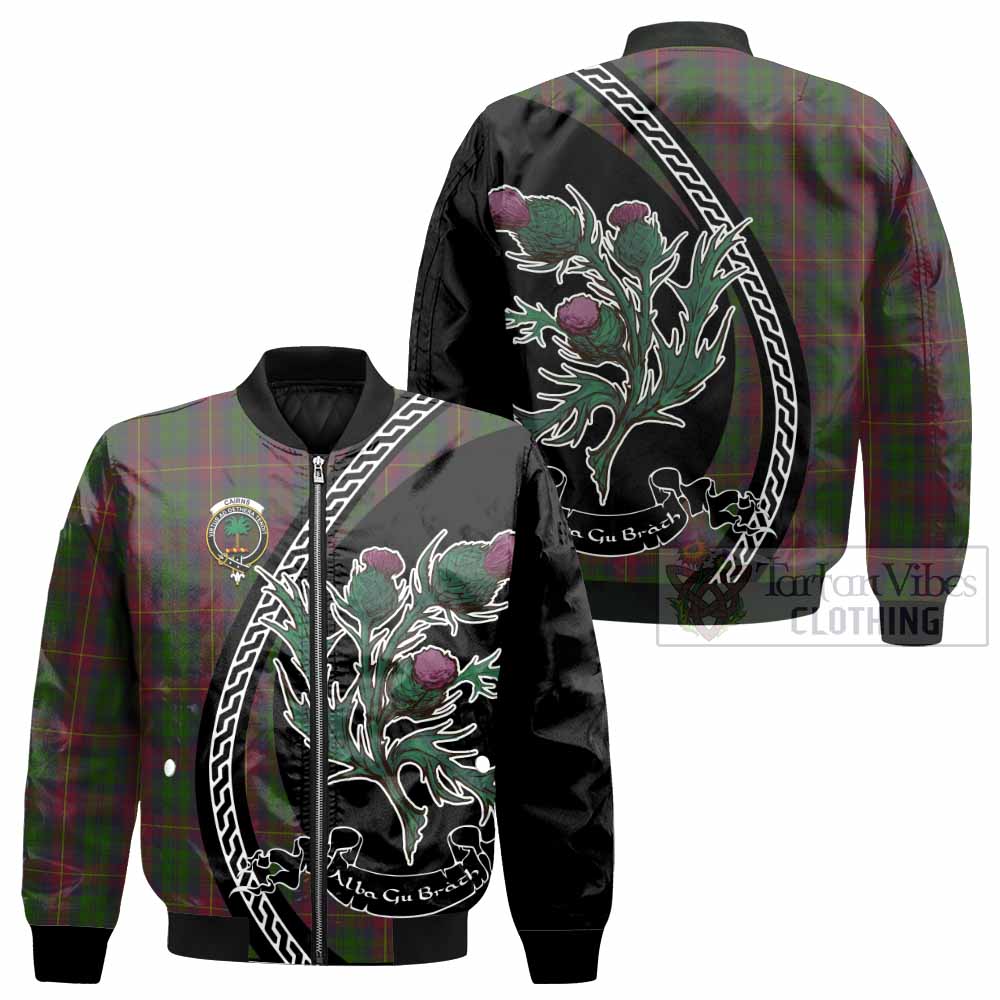 Cairns Family Crest Tartan Bomber Jacket Alba Thistle Inspired - Tartan Vibes Clothing