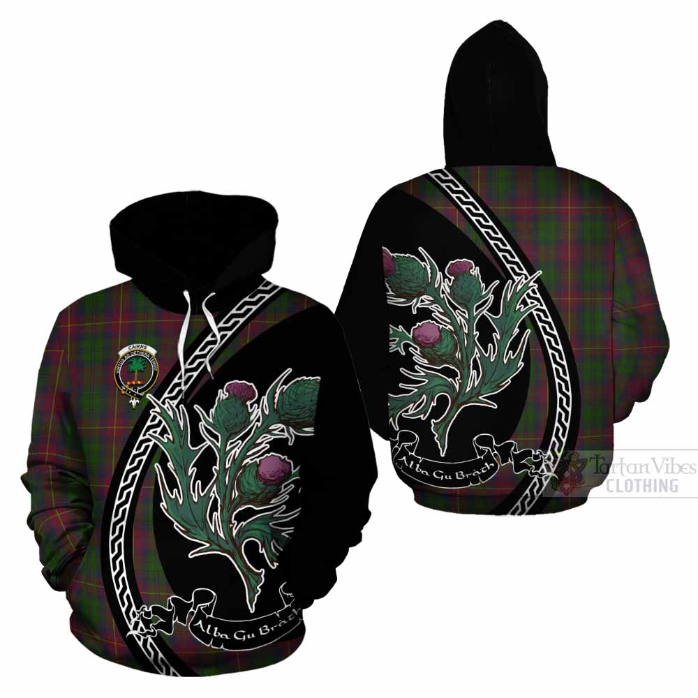 Cairns Family Crest Tartan Cotton Hoodie Alba Thistle Inspired - Tartan Vibes Clothing