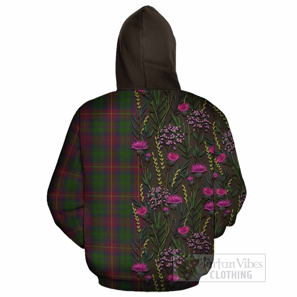 Cairns Family Crest Tartan Cotton Hoodie Scottish Thistle Flower Pattern Half Style - Tartan Vibes Clothing