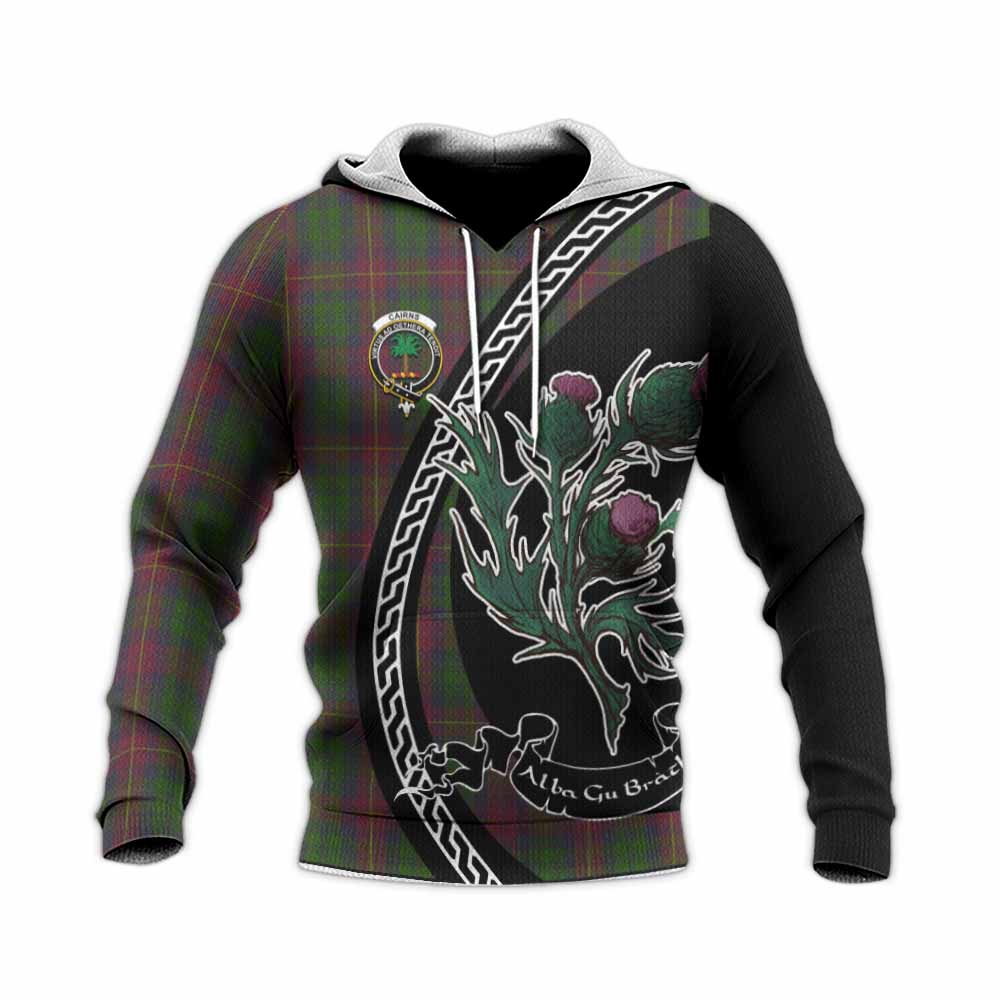 Cairns Family Crest Tartan Knitted Hoodie Alba Thistle Inspired - Tartan Vibes Clothing