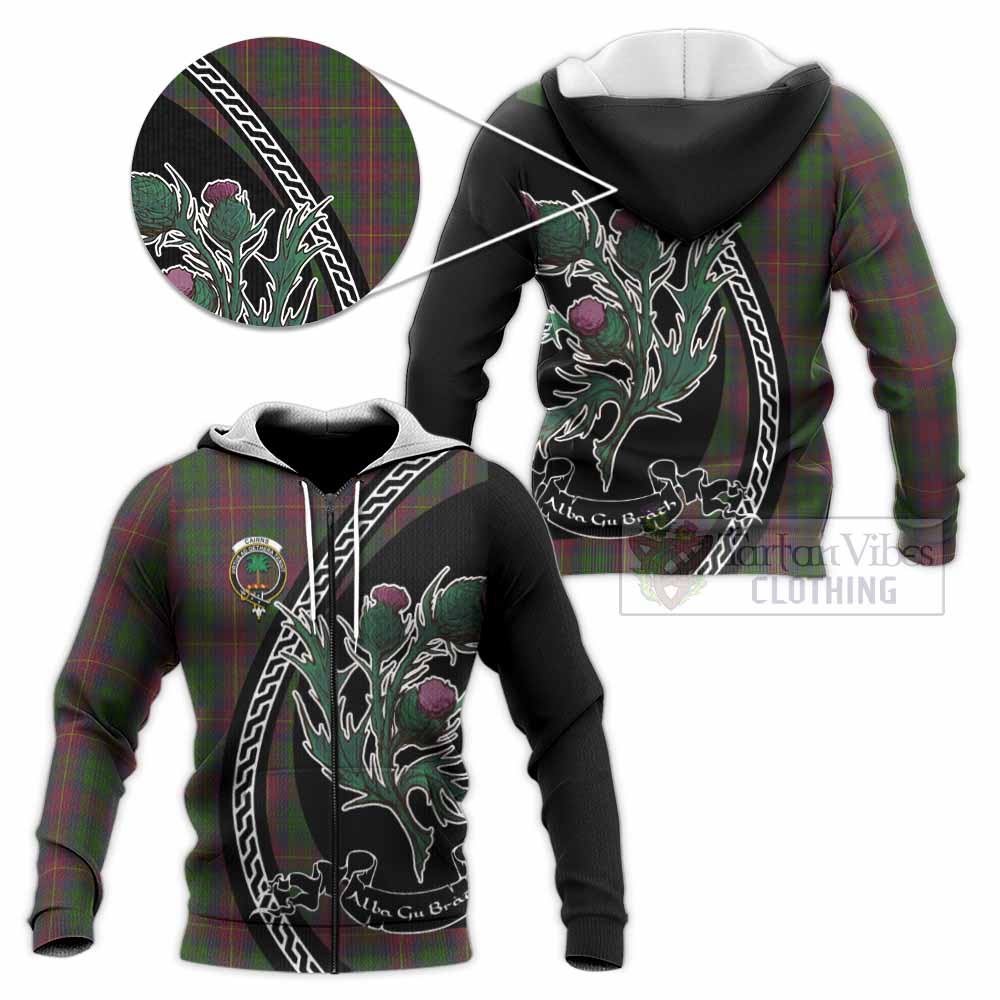 Cairns Family Crest Tartan Knitted Hoodie Alba Thistle Inspired - Tartan Vibes Clothing