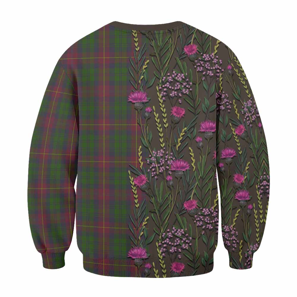 Cairns Family Crest Tartan Sweatshirt Scottish Thistle Flower Pattern Half Style - Tartan Vibes Clothing