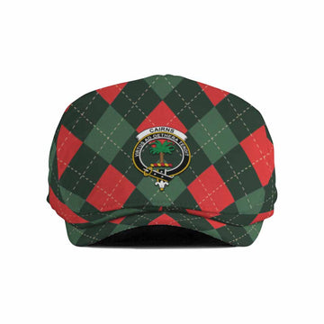 Cairns Scottish Family Crest Flat Cap, Jeff Cap Argyle Plaid Christmas Style
