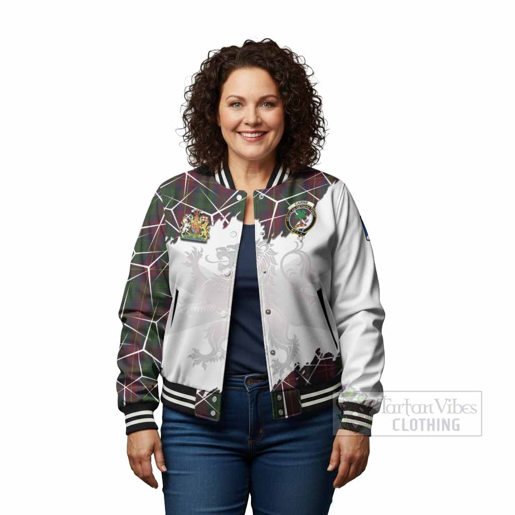 Cairns Tartan Baseball Jacket with Family Crest and Lion Rampant Grunge Style