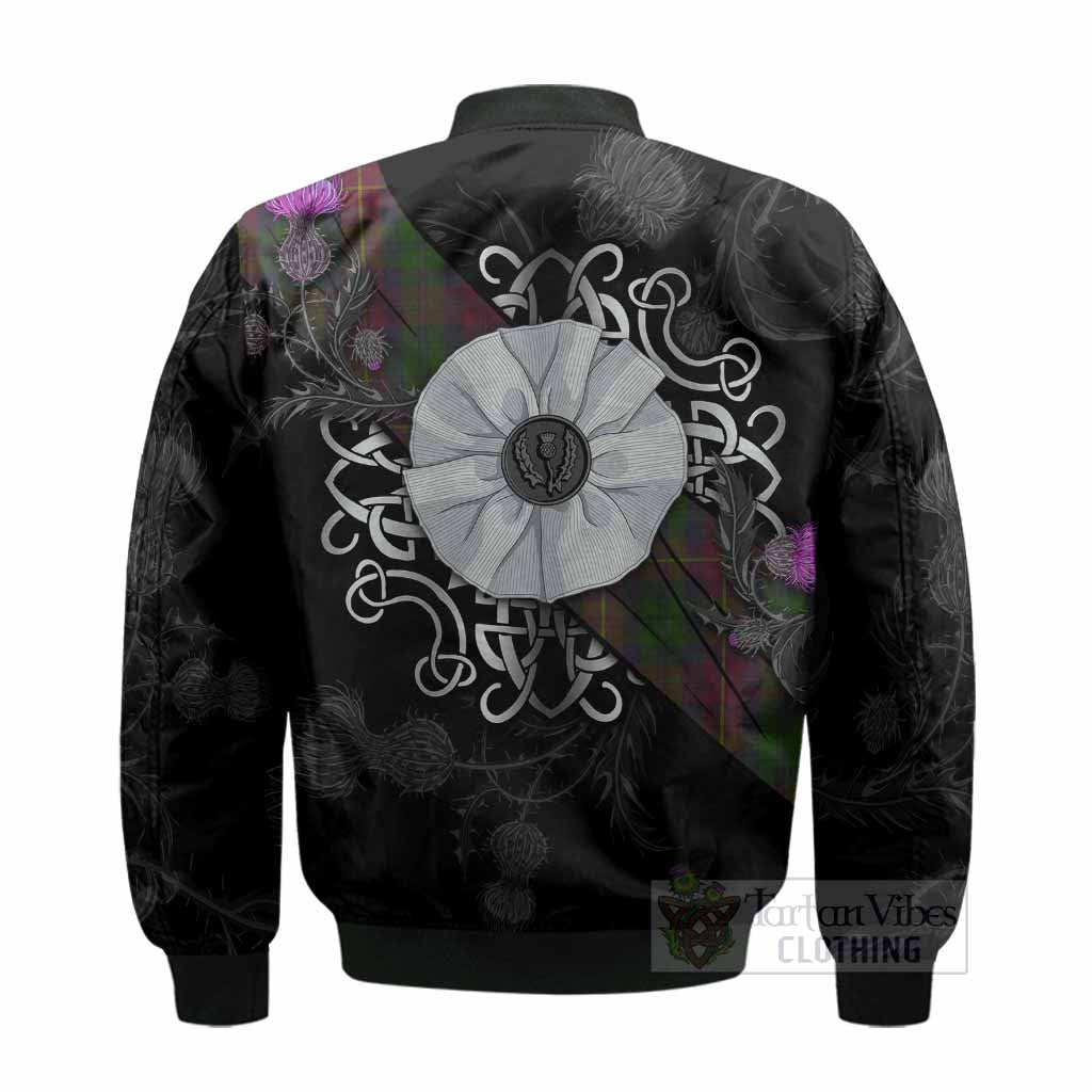 Cairns Tartan Bomber Jacket Jacobite White Rose - Tartan Vibes Clothing