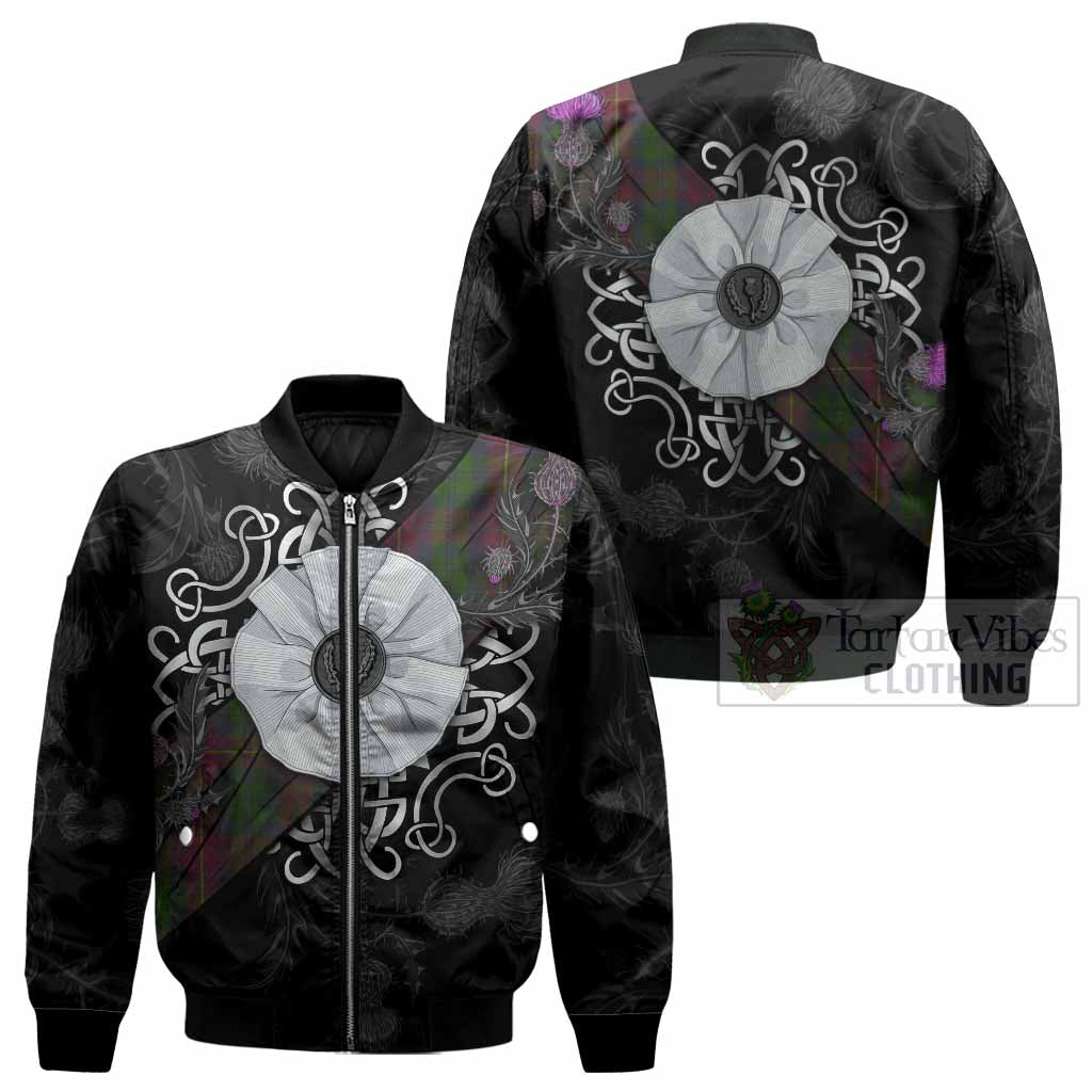 Cairns Tartan Bomber Jacket Jacobite White Rose - Tartan Vibes Clothing