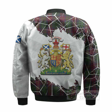 Cairns Tartan Bomber Jacket with Family Crest and Lion Rampant Grunge Style