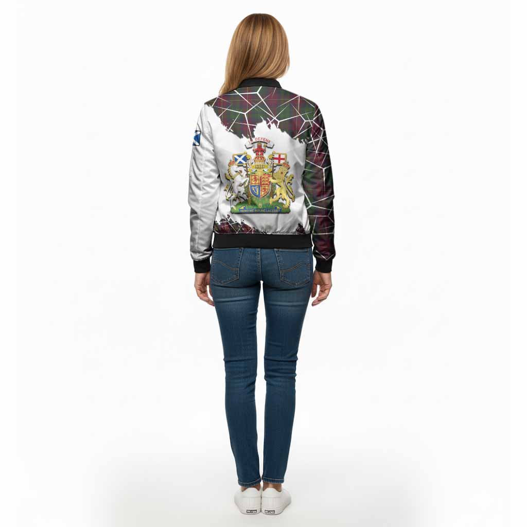 Cairns Tartan Bomber Jacket with Family Crest and Lion Rampant Grunge Style