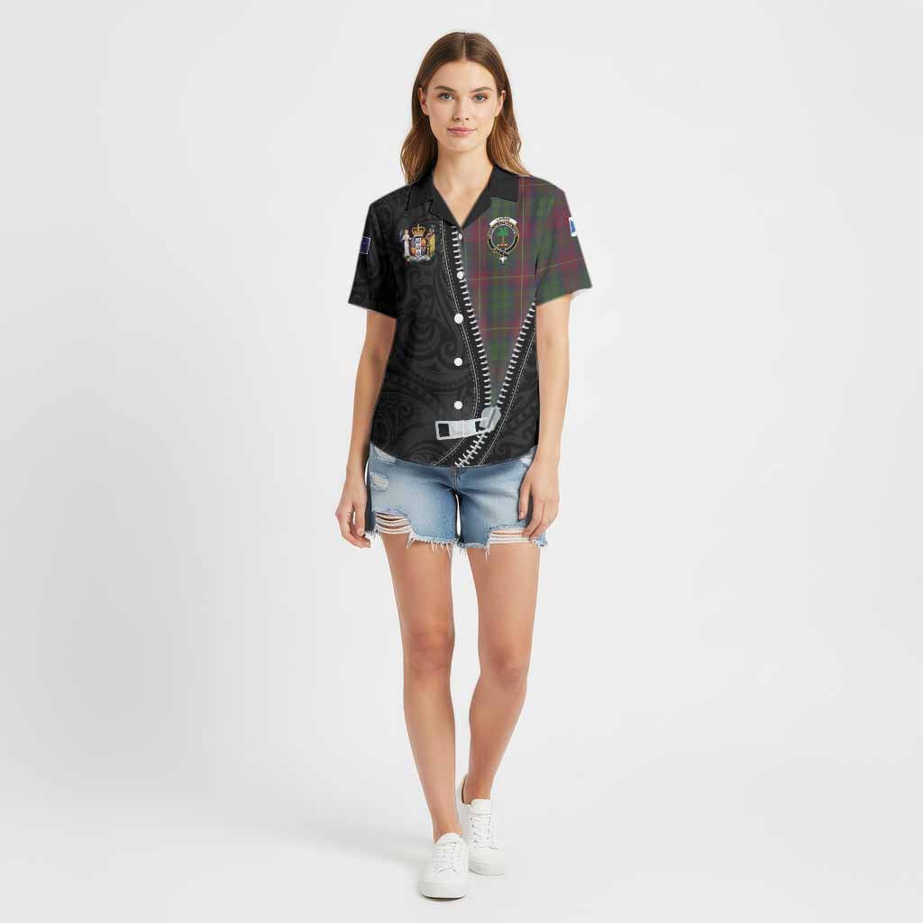 Cairns Tartan Cotton Hawaiian Shirt New Zealand Pattern Unique Zipper Stylized