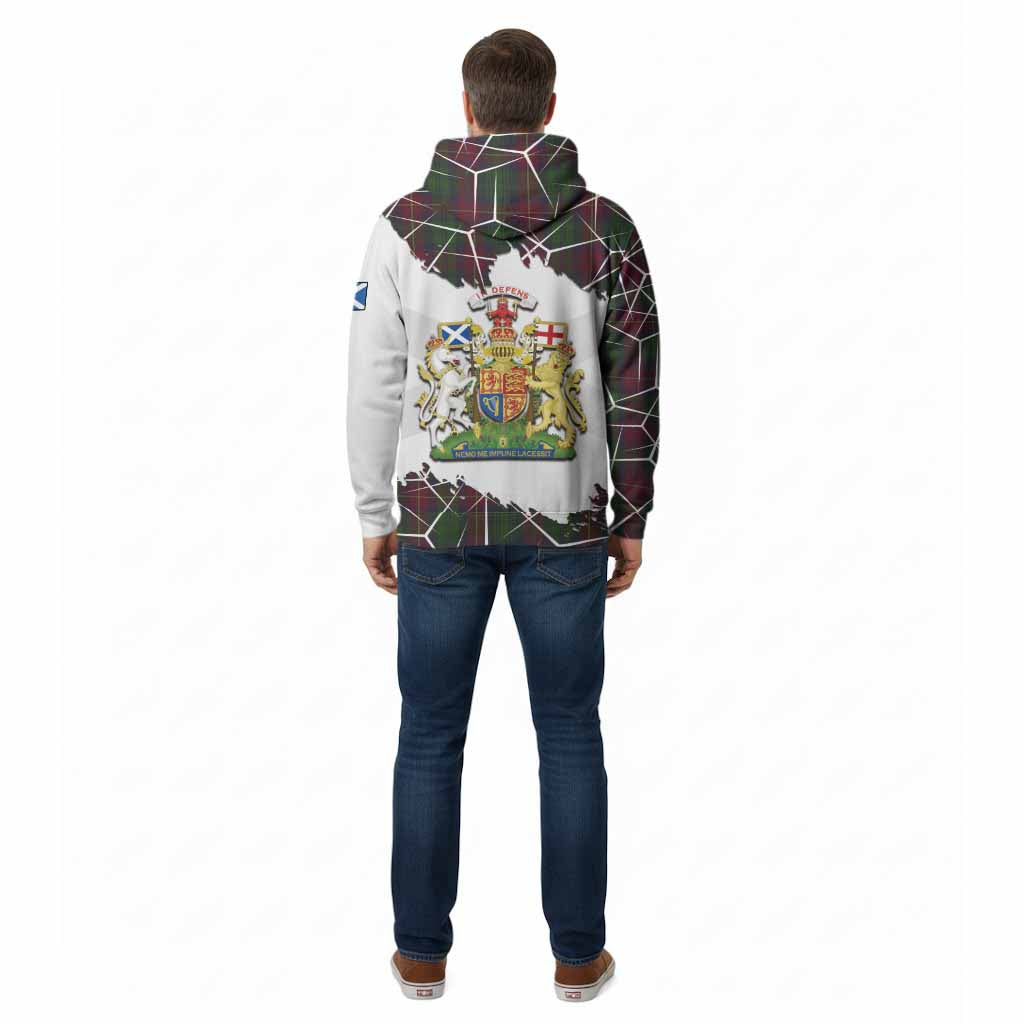 Cairns Tartan Cotton Hoodie with Family Crest and Lion Rampant Grunge Style