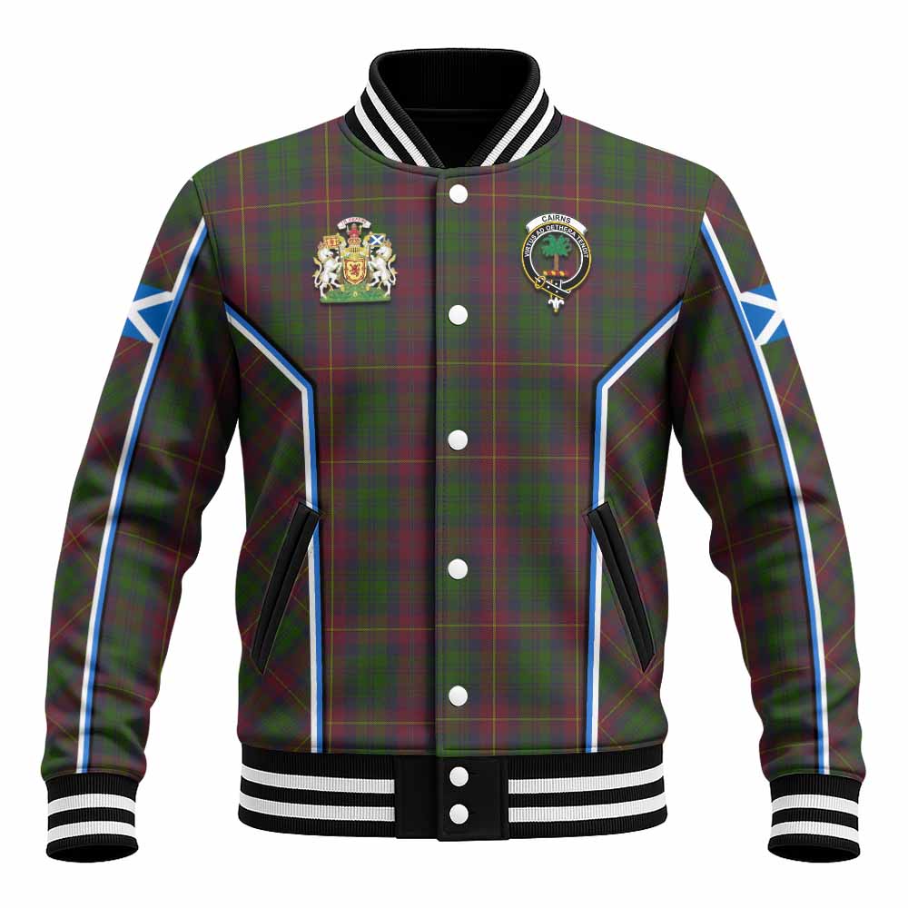 Cairns Tartan Crest Baseball Jacket Scotland Coat of Arm Flag Style - Tartan Vibes Clothing