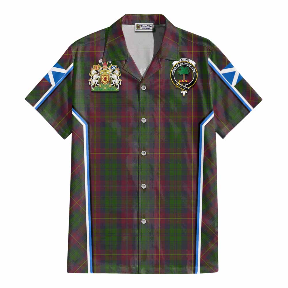 Cairns Tartan Crest Cotton Hawaiian Shirt Scotland Coat of Arm Flag Style - Tartan Vibes Clothing