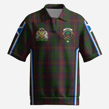 Cairns Tartan Crest Men’s Polo Sweater Top Scotland Coat of Arm Flag Style