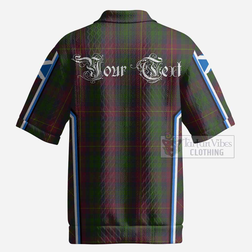 Cairns Tartan Crest Men’s Polo Sweater Top Scotland Coat of Arm Flag Style