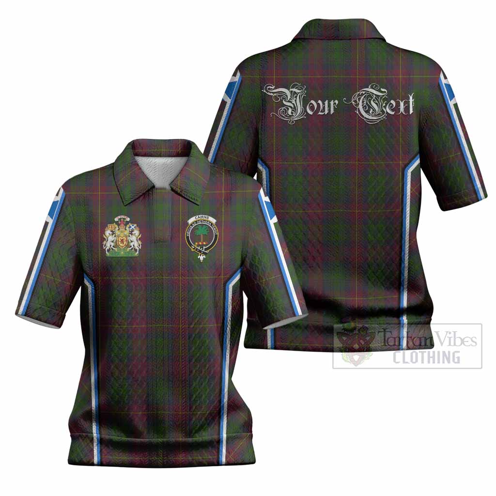 Cairns Tartan Crest Women’s Polo Sweater Top Scotland Coat of Arm Flag Style