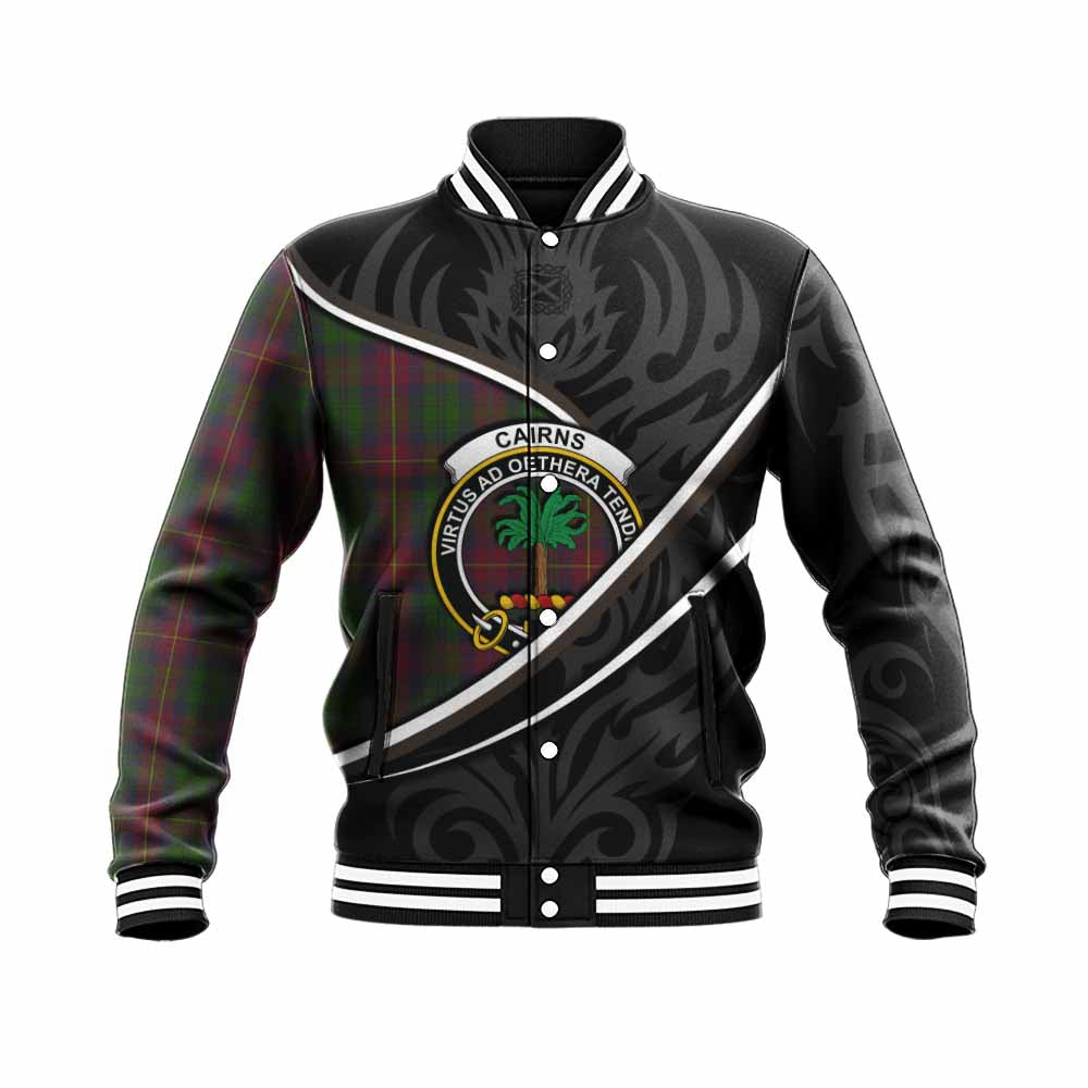 Cairns Tartan Family Crest Baseball Jacket Celtic Scottish Thistle Floral - Tartan Vibes Clothing