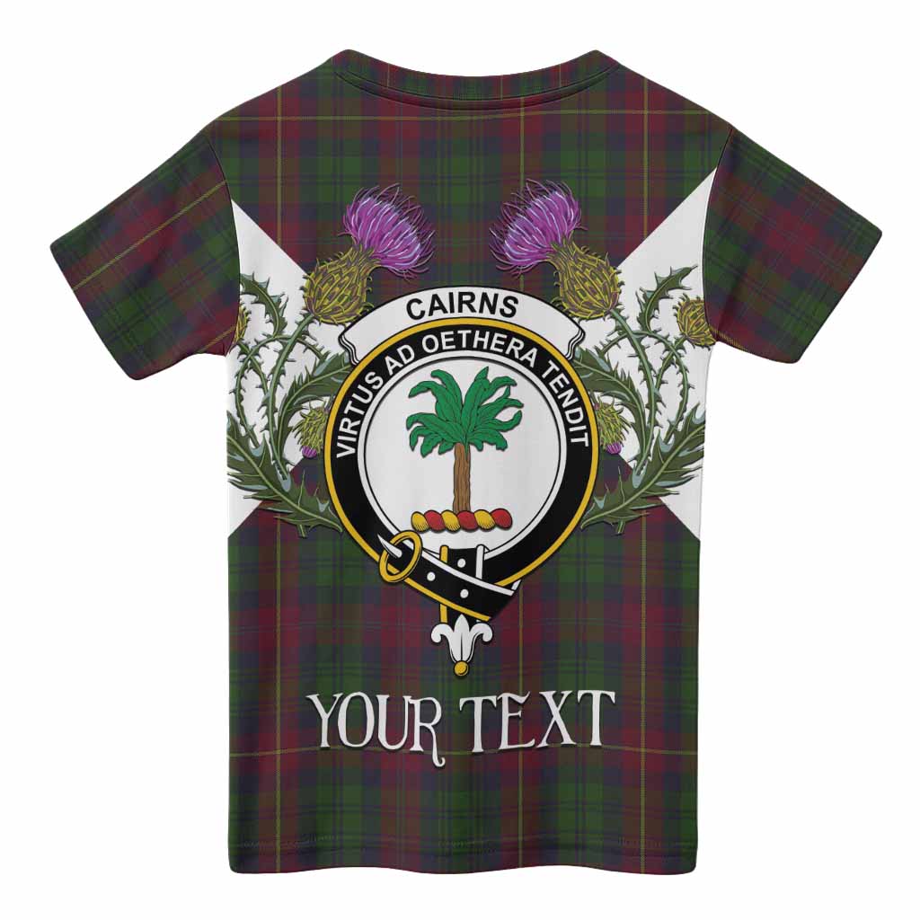 Cairns Tartan Family Crest Kid T-shirt Scottish Burns Night Thistle Floral