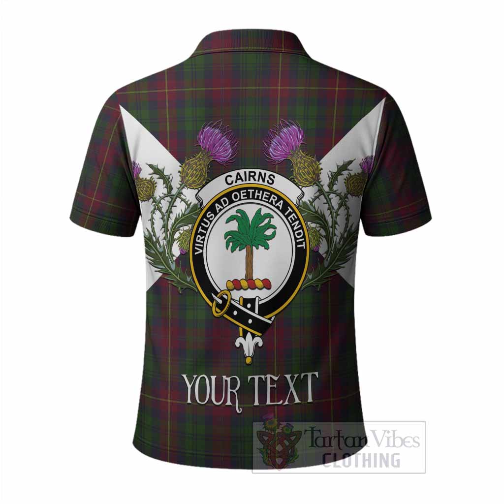 Cairns Tartan Family Crest Polo Shirt Scottish Burns Night Thistle Floral