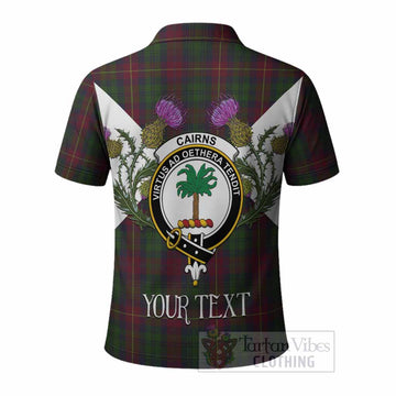 Cairns Tartan Family Crest Polo Shirt Scottish Burns Night Thistle Floral