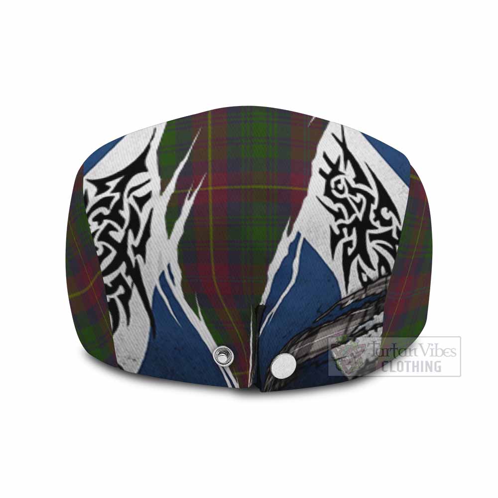 Cairns Tartan Flat Cap, Jeff Cap Scotland Flag Ripped Tribal Design