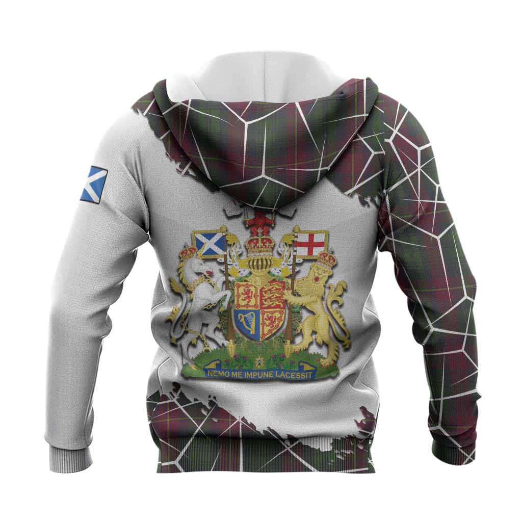 Cairns Tartan Knitted Hoodie with Family Crest and Lion Rampant Grunge Style