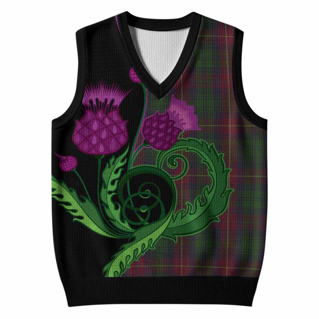 Cairns Tartan Knitted V-Neck Vest Traditional Scottish Thistle