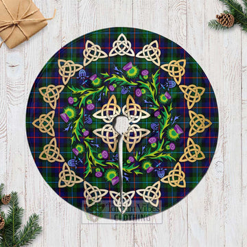 Calder Tartan Christmas Tree Skirt with Thistle Celtic Knot Style Casual Tree Skirts - Tartan Vibes Clothing