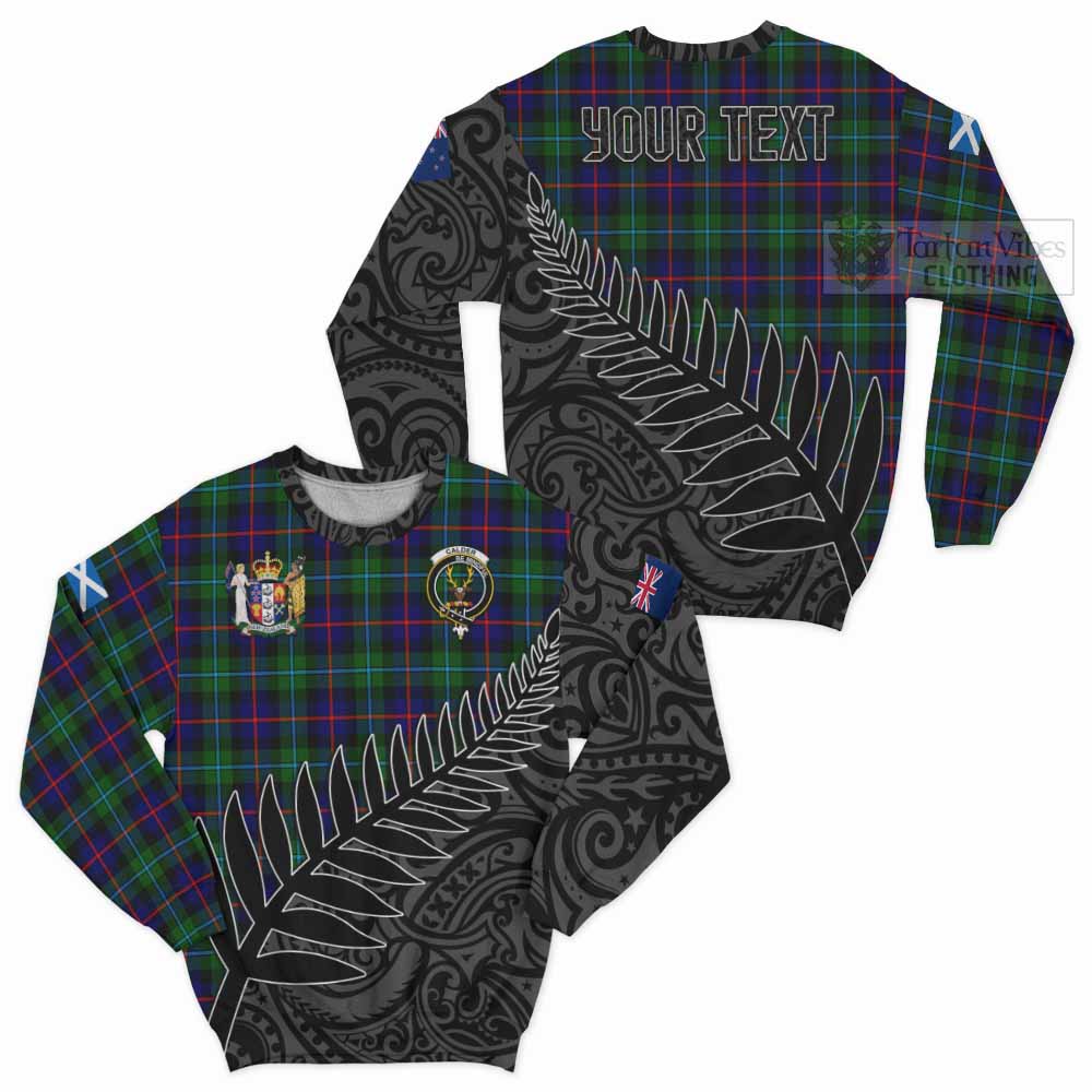 Calder Crest Tartan Sweatshirt with New Zealand Silver Fern Half Style Unisex - Tartan Vibes Clothing