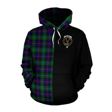 Calder Tartan Cotton Hoodie with Family Crest and Half Of Me Style Pullover Hoodie XS - Tartan Vibes Clothing
