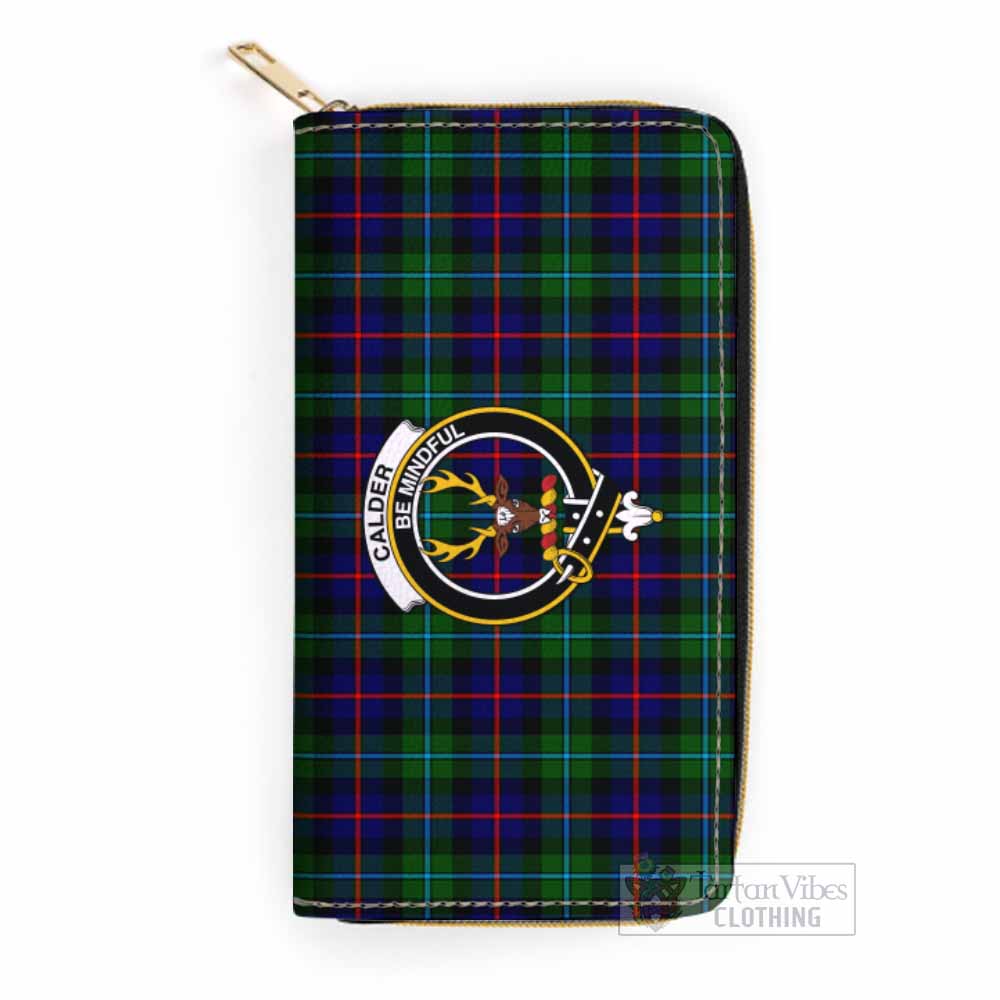 Calder Tartan Women's Leather Wallet with Family Crest One Size 19.7*10.5*3.5 cm - Tartan Vibes Clothing