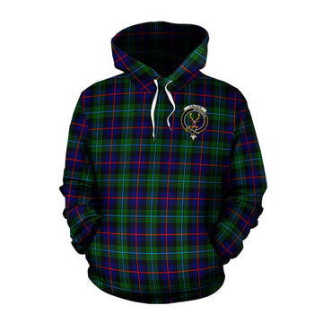 Calder Tartan Cotton Hoodie with Family Crest Celtic Skull Style Pullover Hoodie XS - Tartan Vibes Clothing