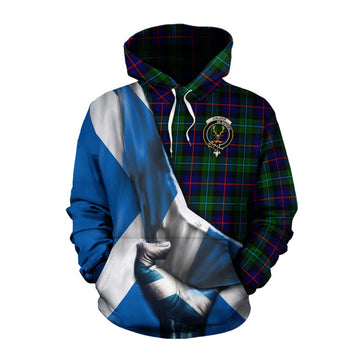 Calder Tartan Cotton Hoodie with Family Crest Scotland Patriotic Style Pullover Hoodie XS - Tartan Vibes Clothing