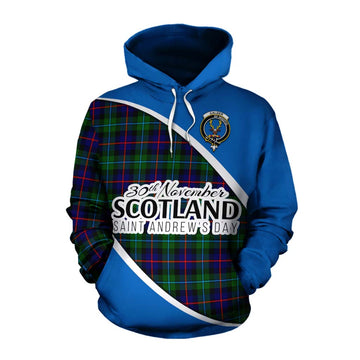 Calder Family Crest Tartan Cotton Hoodie Celebrate Saint Andrew's Day in Style
