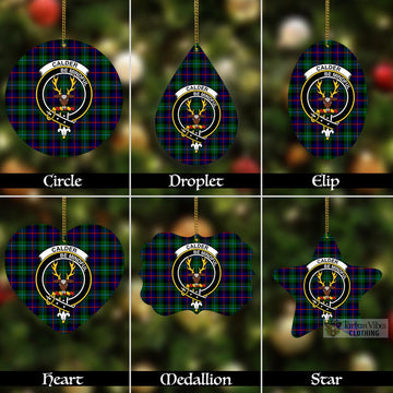 Calder Tartan Christmas Aluminium Ornament with Family Crest Aluminium - Tartan Vibes Clothing