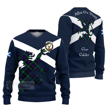Calder Tartan Lion Rampant Ugly Sweater Proudly Display Your Heritage with Alba Gu Brath and Clan Name Unisex - Tartan Vibes Clothing