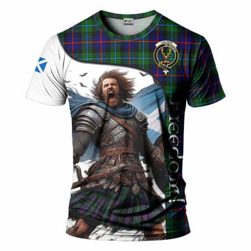 Calder Crest Tartan T-Shirt Inspired by the Freedom of Scottish Warrior