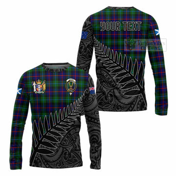 Calder Crest Tartan Long Sleeve T-Shirt with New Zealand Silver Fern Half Style Unisex - Tartan Vibes Clothing