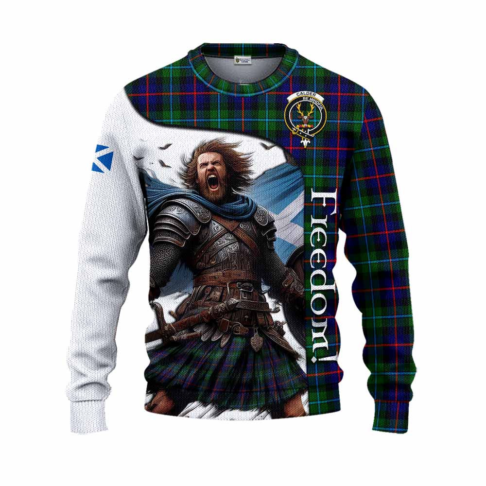Calder Crest Tartan Knitted Sweater Inspired by the Freedom of Scottish Warrior Unisex - Tartan Vibes Clothing