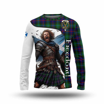 Tartan Vibes Clothing Calder Crest Tartan Long Sleeve T-Shirt Inspired by the Freedom of Scottish Warrior