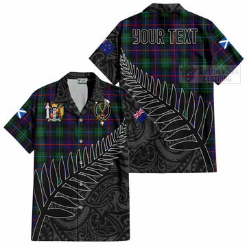 Calder Crest Tartan Hawaiian Shirt with New Zealand Silver Fern Half Style Kid - Tartan Vibes Clothing