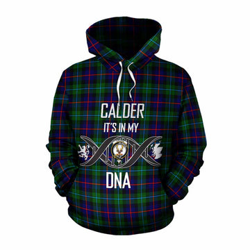 Calder Tartan Cotton Hoodie with Family Crest DNA In Me Style Pullover Hoodie XS - Tartan Vibes Clothing